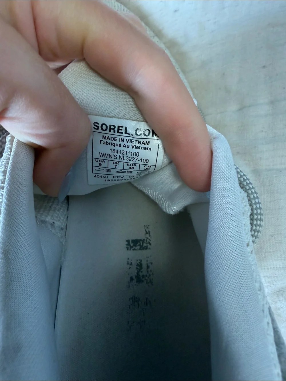 Sorel Women's Light Gray Knit Athletic Sneakers